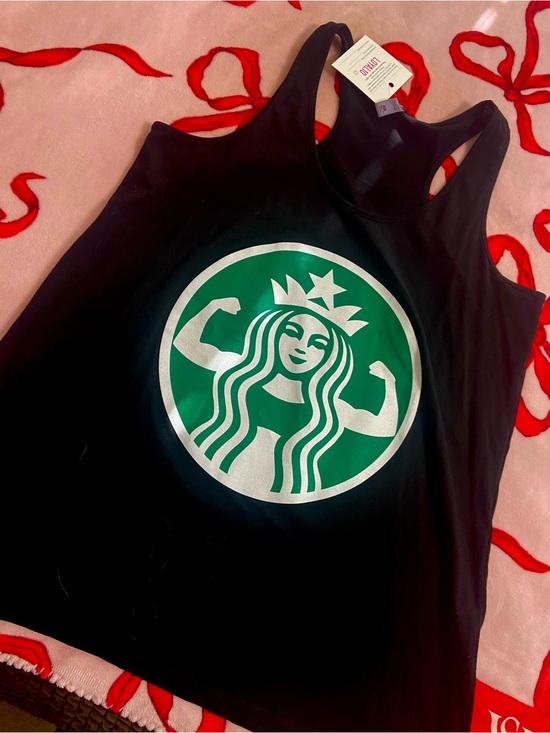 SHEIN Tops - NWT Starbucks workout Boss babe Black Women's Racerback Tank xl 1X